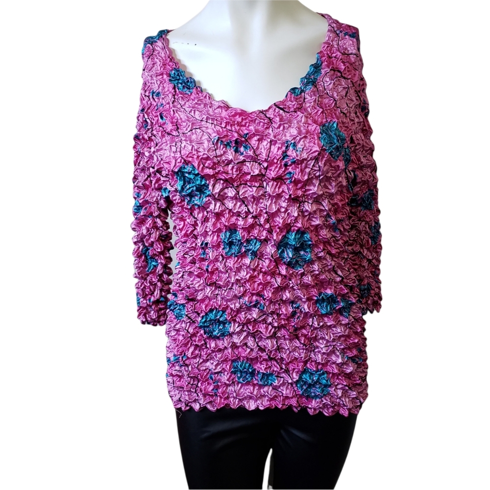 Magic scarf medium y2k vintage popcorn bubble floral long sleeve shirt